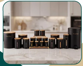 سرویس آشپزخانه 20 پارچه درب چوبی منتیا